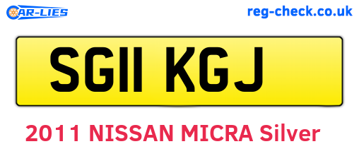 SG11KGJ are the vehicle registration plates.