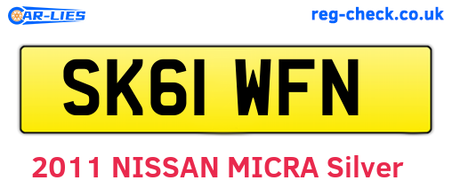 SK61WFN are the vehicle registration plates.