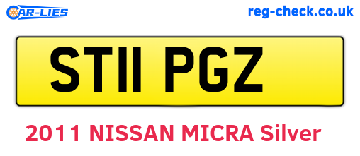 ST11PGZ are the vehicle registration plates.