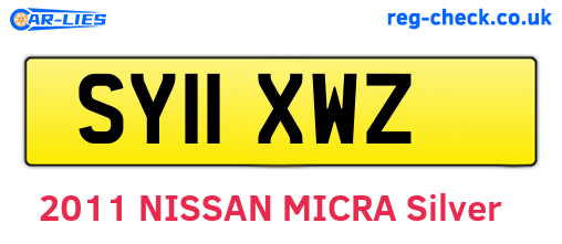 SY11XWZ are the vehicle registration plates.