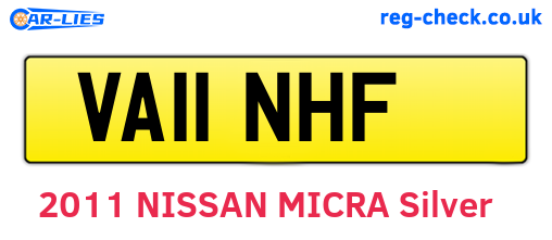 VA11NHF are the vehicle registration plates.