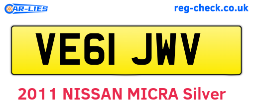 VE61JWV are the vehicle registration plates.