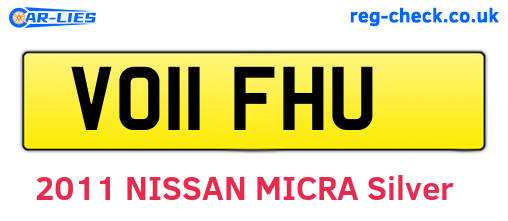 VO11FHU are the vehicle registration plates.