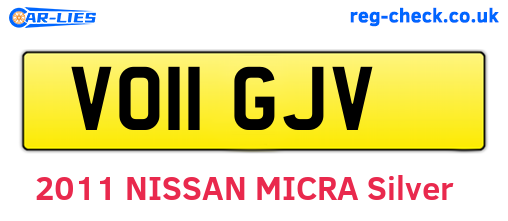 VO11GJV are the vehicle registration plates.