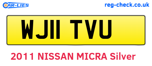 WJ11TVU are the vehicle registration plates.