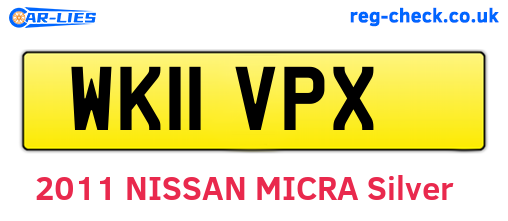 WK11VPX are the vehicle registration plates.