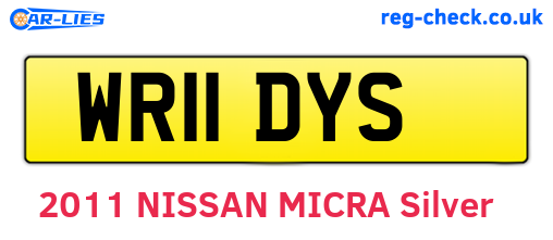 WR11DYS are the vehicle registration plates.