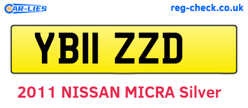 YB11ZZD are the vehicle registration plates.
