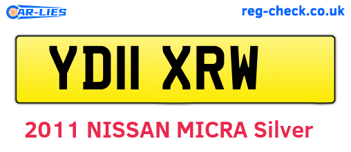 YD11XRW are the vehicle registration plates.