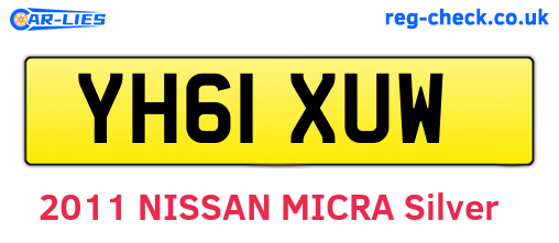 YH61XUW are the vehicle registration plates.