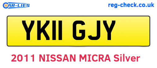 YK11GJY are the vehicle registration plates.