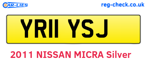 YR11YSJ are the vehicle registration plates.