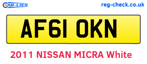 AF61OKN are the vehicle registration plates.