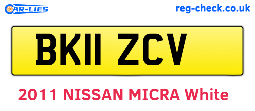 BK11ZCV are the vehicle registration plates.