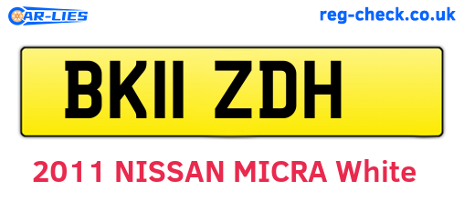 BK11ZDH are the vehicle registration plates.