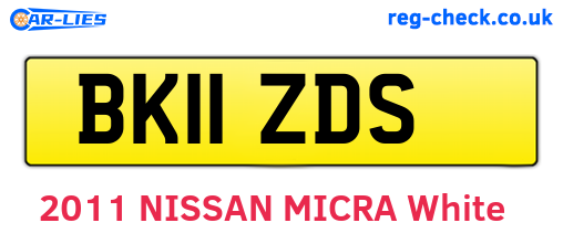 BK11ZDS are the vehicle registration plates.