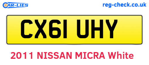 CX61UHY are the vehicle registration plates.