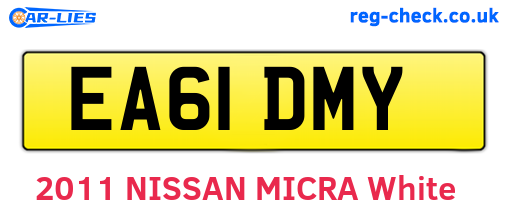 EA61DMY are the vehicle registration plates.