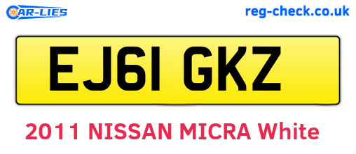 EJ61GKZ are the vehicle registration plates.