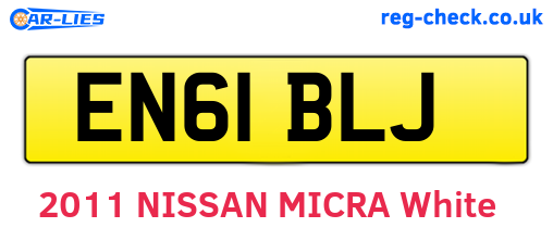 EN61BLJ are the vehicle registration plates.
