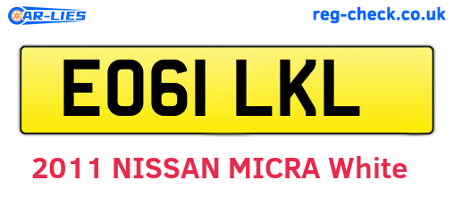 EO61LKL are the vehicle registration plates.