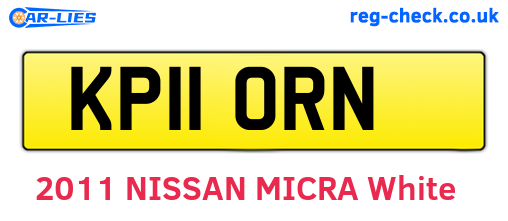 KP11ORN are the vehicle registration plates.