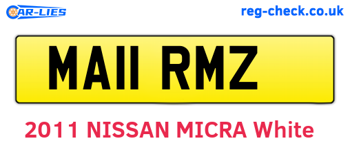 MA11RMZ are the vehicle registration plates.