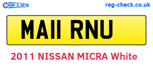 MA11RNU are the vehicle registration plates.
