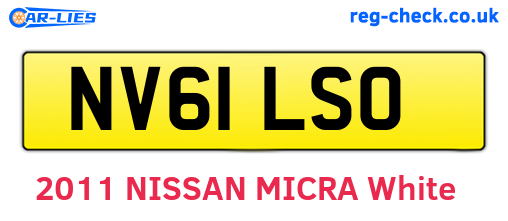 NV61LSO are the vehicle registration plates.