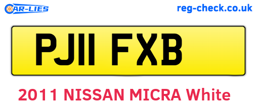PJ11FXB are the vehicle registration plates.