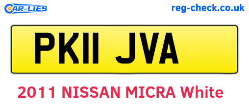 PK11JVA are the vehicle registration plates.