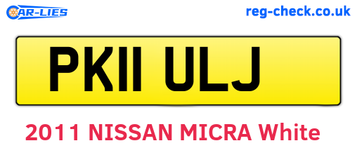 PK11ULJ are the vehicle registration plates.