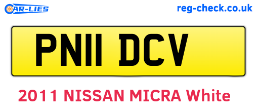 PN11DCV are the vehicle registration plates.