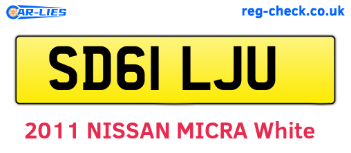 SD61LJU are the vehicle registration plates.