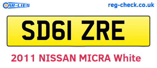 SD61ZRE are the vehicle registration plates.