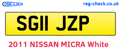SG11JZP are the vehicle registration plates.