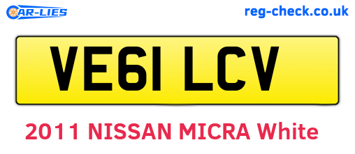 VE61LCV are the vehicle registration plates.