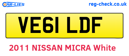 VE61LDF are the vehicle registration plates.
