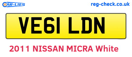 VE61LDN are the vehicle registration plates.