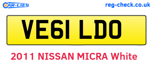 VE61LDO are the vehicle registration plates.