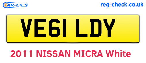 VE61LDY are the vehicle registration plates.