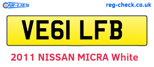 VE61LFB are the vehicle registration plates.