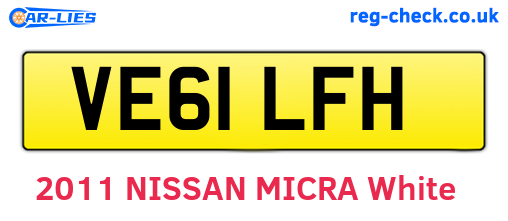 VE61LFH are the vehicle registration plates.