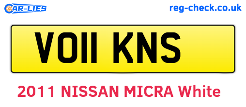 VO11KNS are the vehicle registration plates.