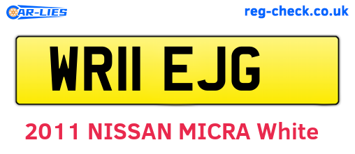WR11EJG are the vehicle registration plates.