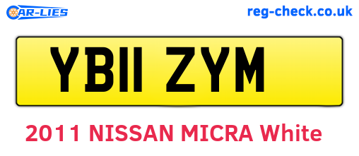 YB11ZYM are the vehicle registration plates.