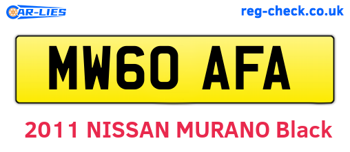 MW60AFA are the vehicle registration plates.