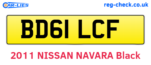 BD61LCF are the vehicle registration plates.