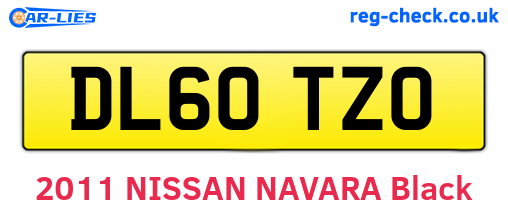 DL60TZO are the vehicle registration plates.