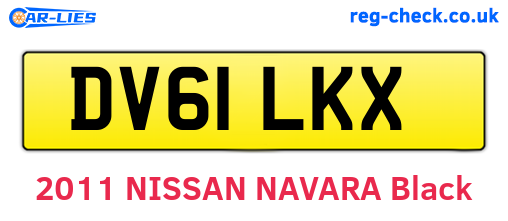 DV61LKX are the vehicle registration plates.